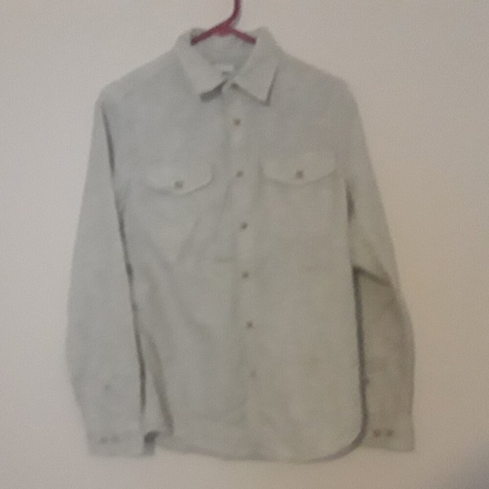 Sonoma Goods For Life,Boy's Small Brushed Heather Gray Button Up,Long Sleeves